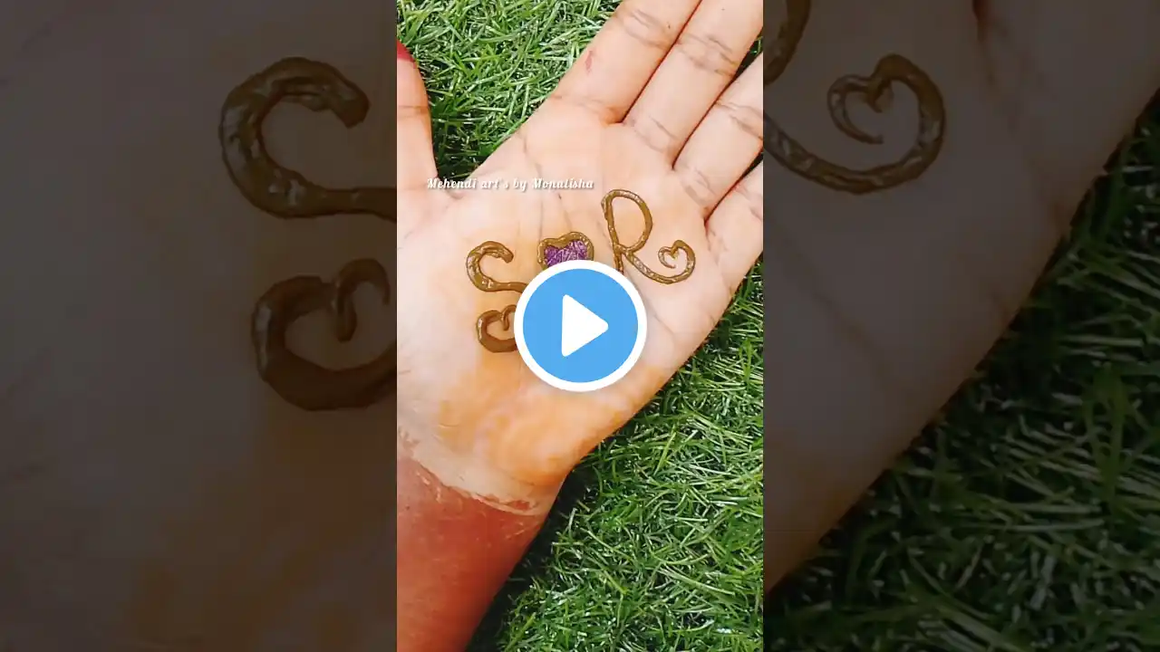 S❤️R letter mehndi tattoo design, SR letter henna design, mehndi design #mehndi #shorts #ytshorts