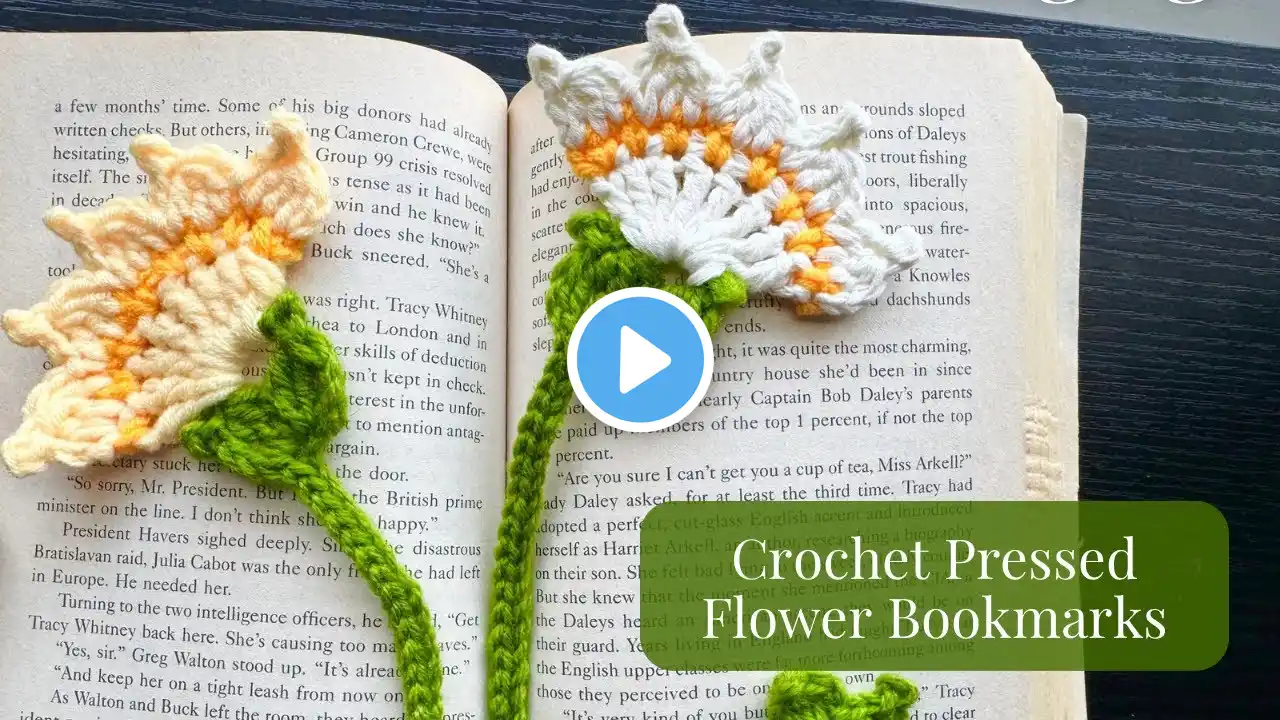 Crochet Pressed Flower Bookmarks Tutorial