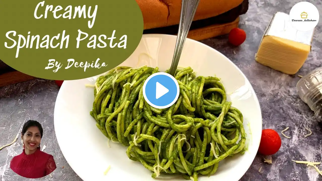 green sauce for pasta | spaghetti with spinach sauce recipe | healthy pasta recipes for kids