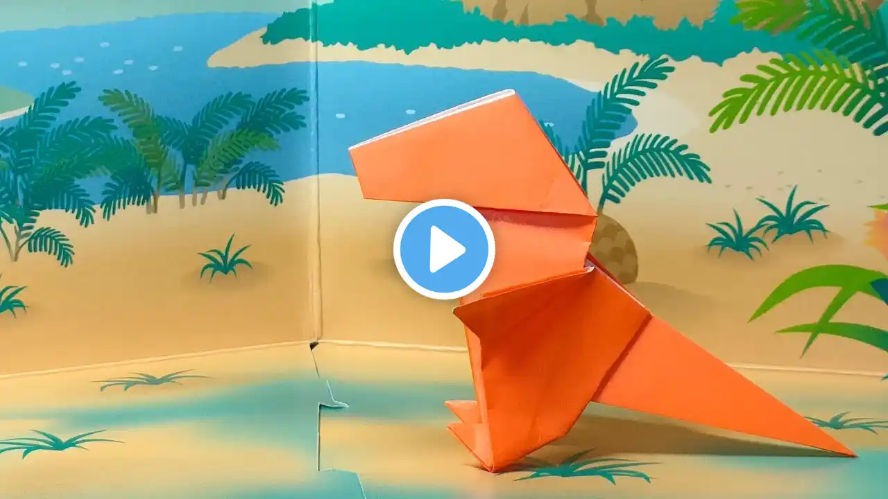 How to make a cool dinosaur Tyrannosaurus T-REX with origami. Dragon, monster