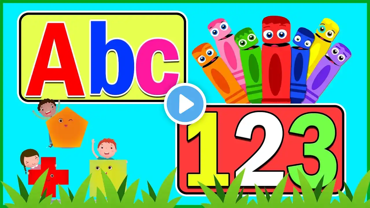 Learn ABC, 123 , Colors And Shapes | Kids Basic Learning For 3 Year Olds | #abc #123 #kids