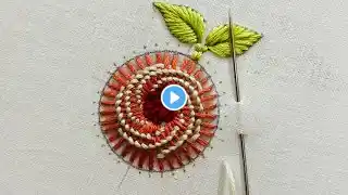 Kamal Kadai Flower Embroidery | Elegant Hand Embroidery Design | Haelyn Embroidery #embroidery #diy