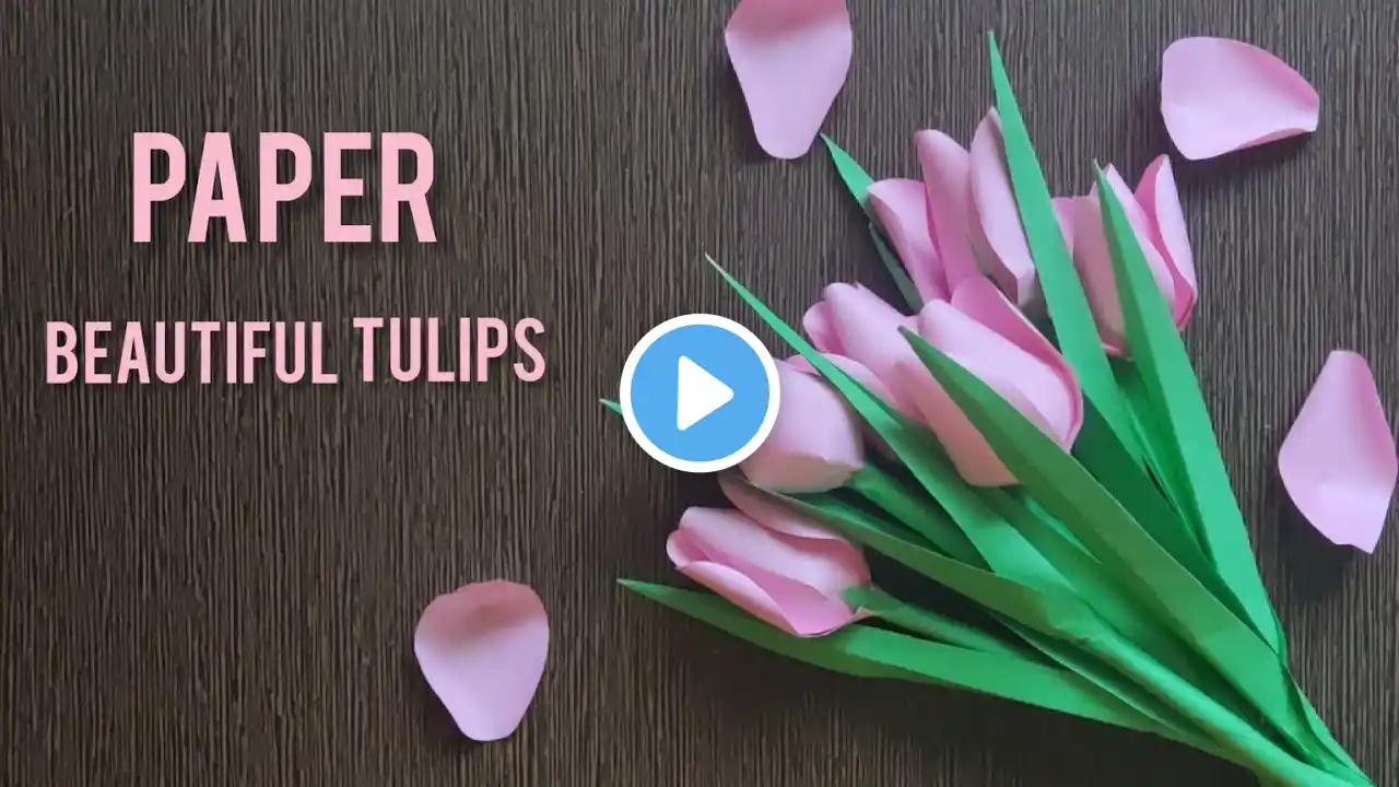 Beautiful tulip flowers | How to make tulips out of paper? | home decors!