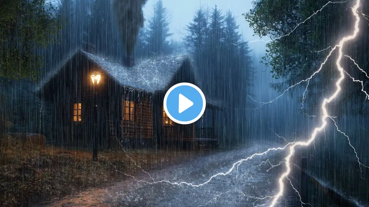 Heavy Rain And Thunder Sounds - Deep Sleep | Thunderstorm For Sleeping