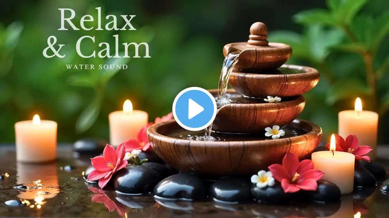 🔴 Relaxing Piano Music Bamboo Water Fountain 🌿 Sleep Music, Relaxing Music, Meditation Music