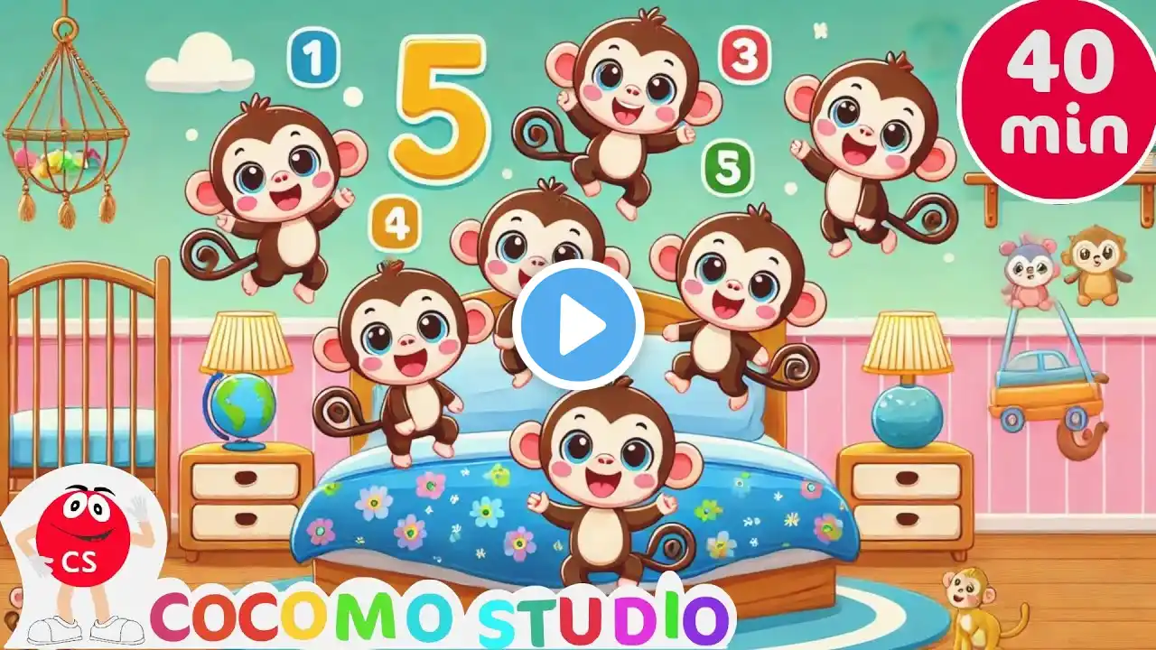 Five Little Monkeys Jumping On The Bed | CoComo | Nursery Rhymes | Kids Songs