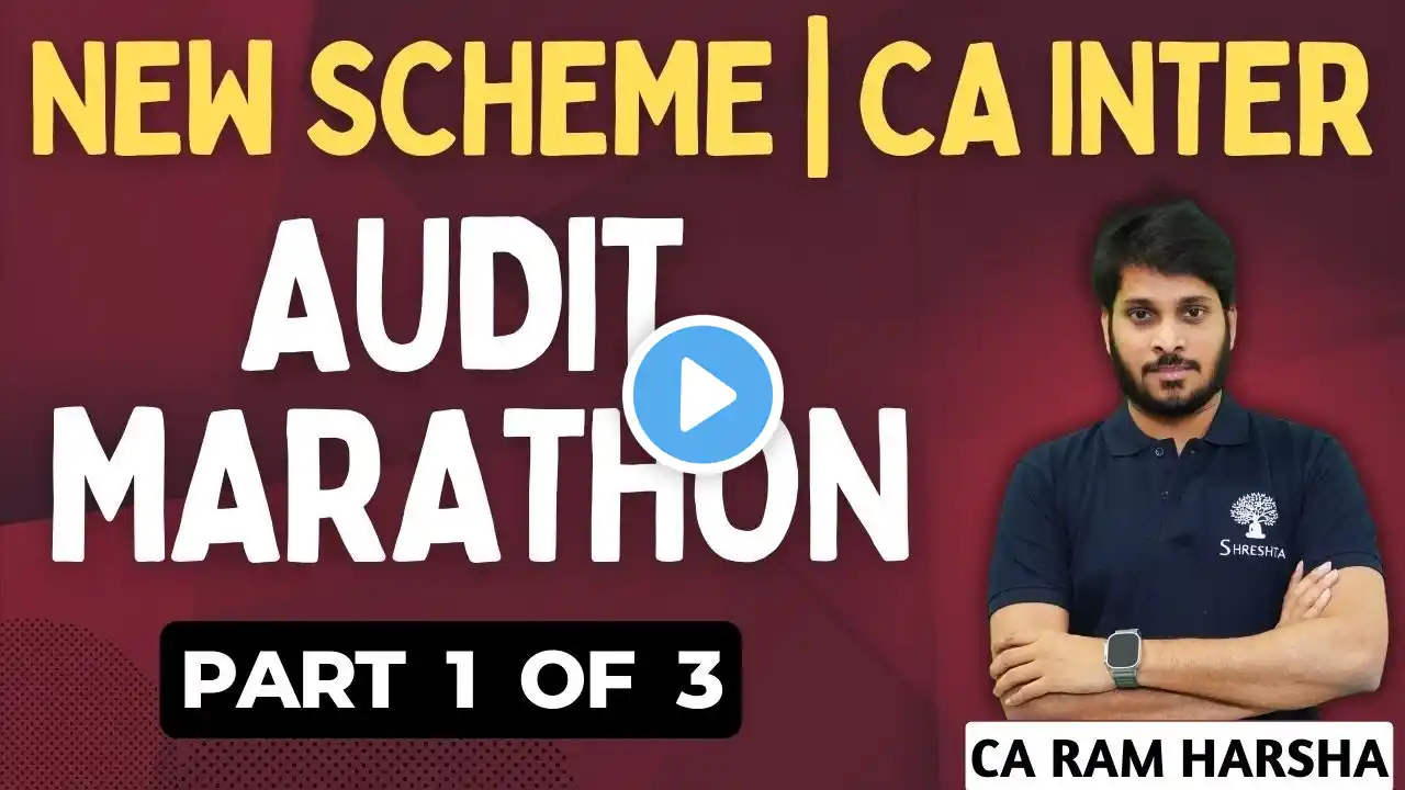 AUDIT REVISION MAY 2024 | AUDIT MARATHON MAY 2024 | NEW SCHEME | CA INTER AUDIT | PART 1 OF 3