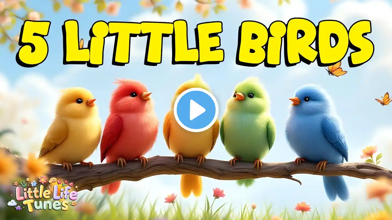 5 Little Birds 🐦 | Fun Counting Song for Kids | Toddler & Preschool Music