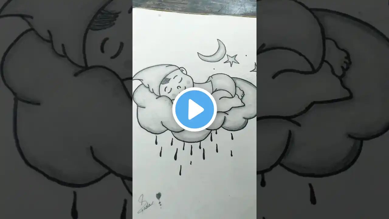 Cute baby drawing ❤️#shorts #art