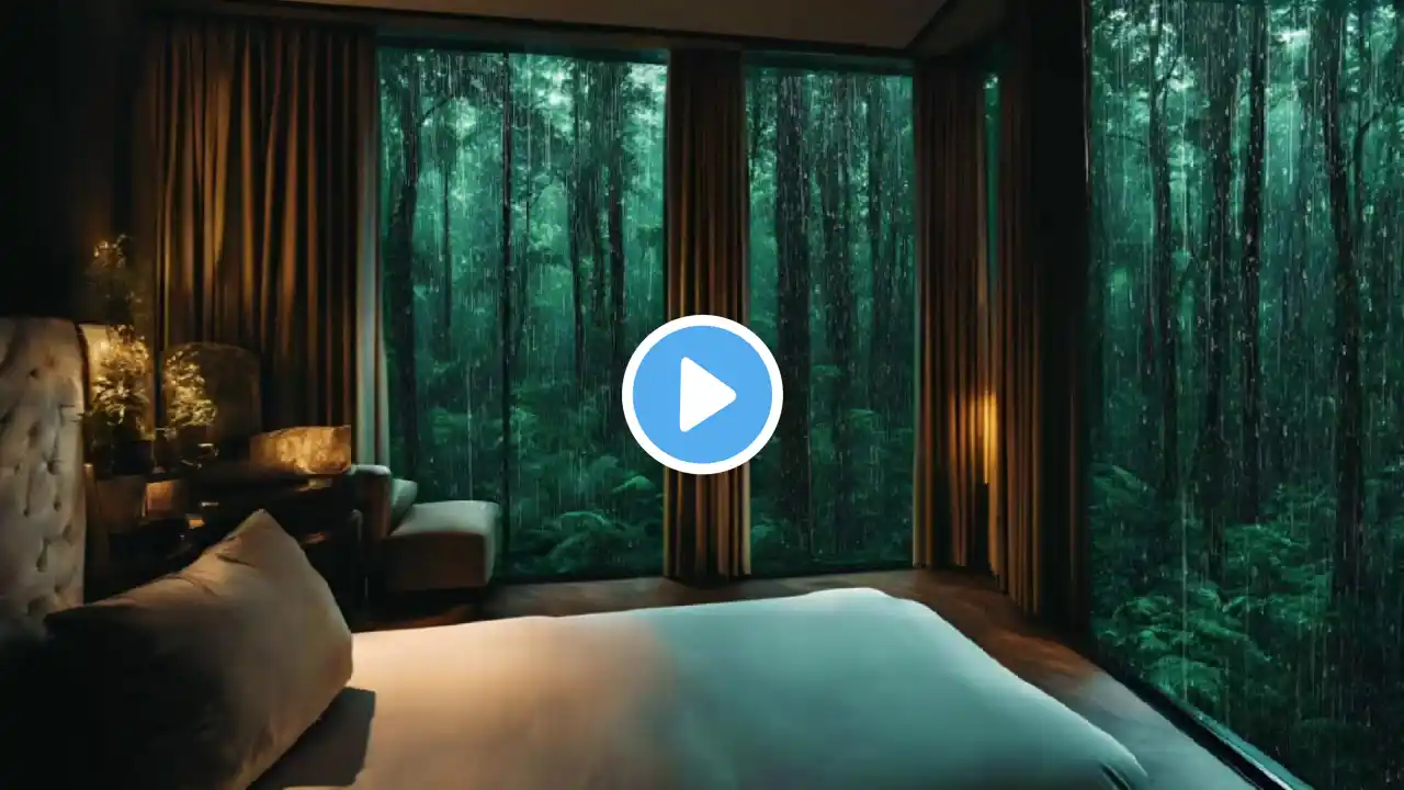 Relaxing Sleep Music + Insomnia - Rain Sounds in Warm Bedroom Relieves Stress, Anxiety & Depression