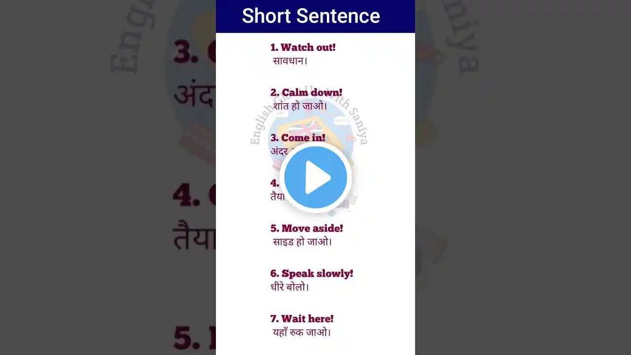 Short Sentence | learn english from zero |#english #spokenenglish #englishforbeginners #shorts#viral