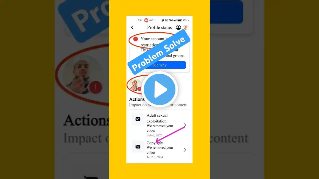 Facebook Account Restrictions Warning profile/page risk problem Solve#facebook #inpormation #tech