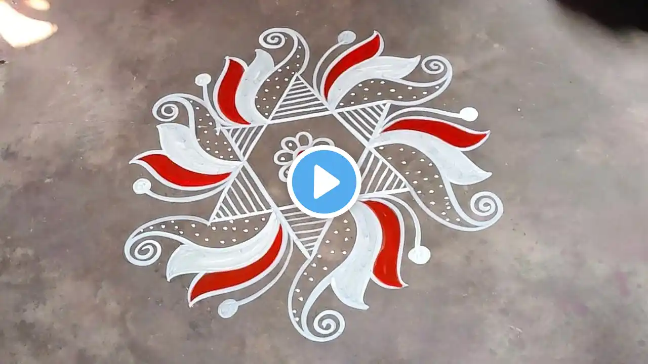 Unique alpona design / Unique alpona design for beginners / Rangoli design / Kolam design / Muggulu