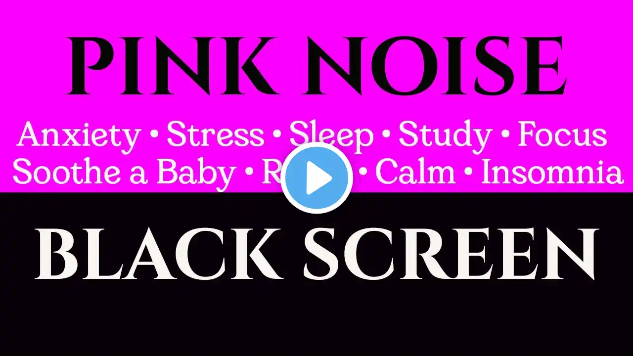 Smoothing Pink Noise Black Screen | Sleep, Focus & Study | 12 Hours No Ads | Relaxing Sleep Aid