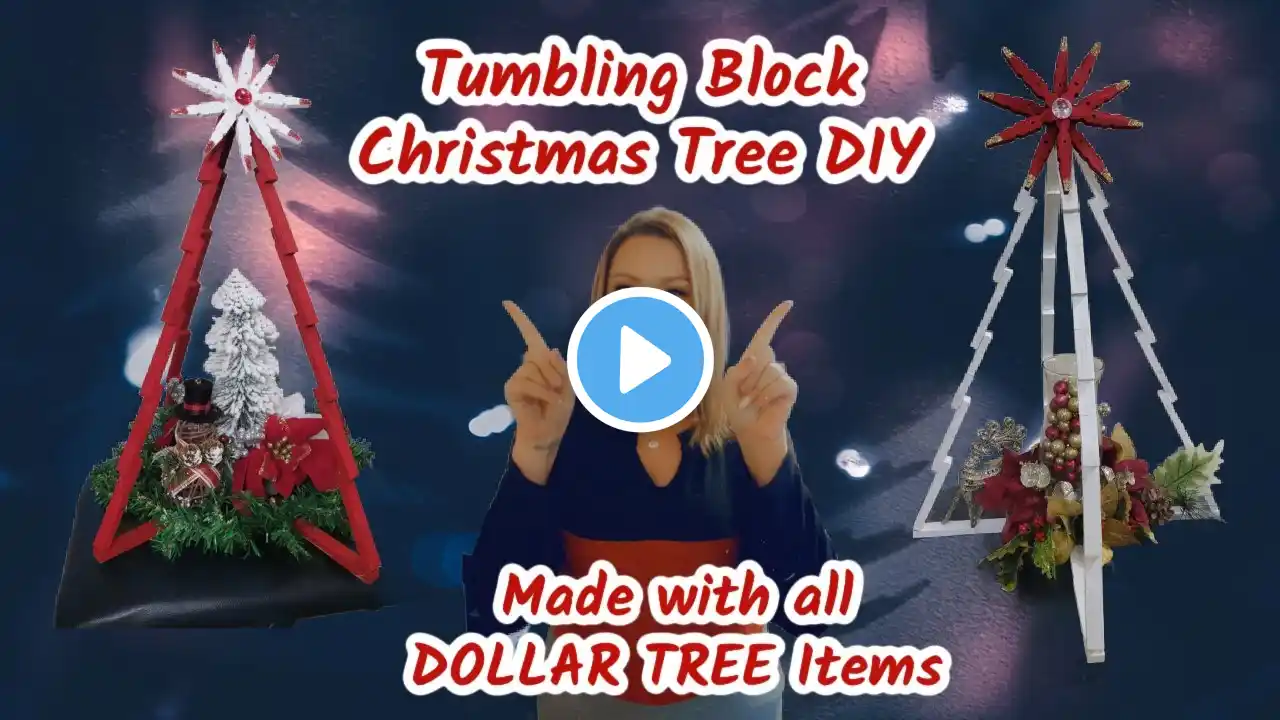 Dollar Tree Tumbling Block 21in. Christmas Tree DIY