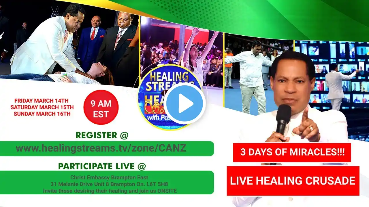 Day 1 | HEALING STREAMS LIVE HEALING SERVICE WITH PASTOR CHRIS || March 14th to 16th Day 1 of 3