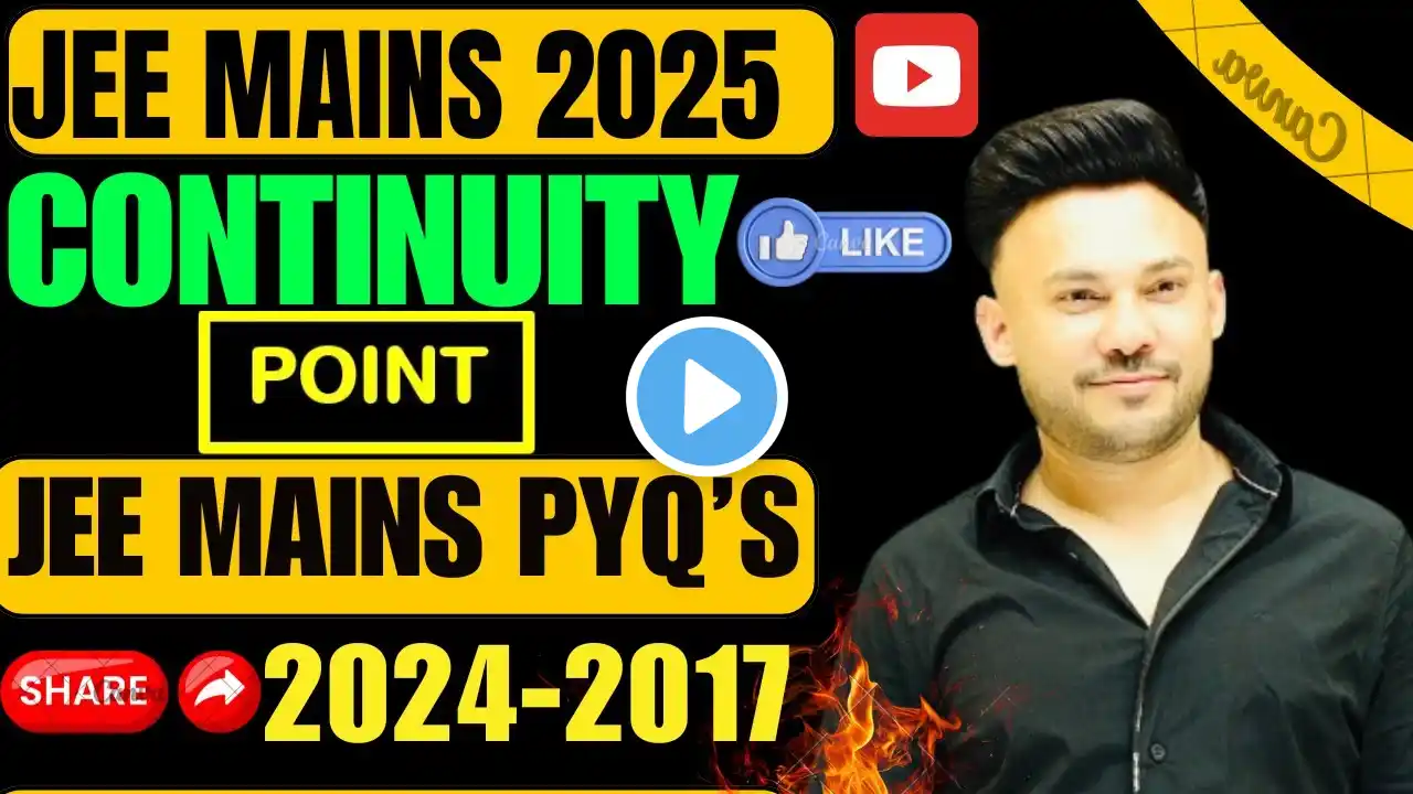 JEE Mains 2025 ( L 1 )  Intro :: Continuity  ( At a Point ) JEE Main PYQ 2024 -2021 Maths Class 12