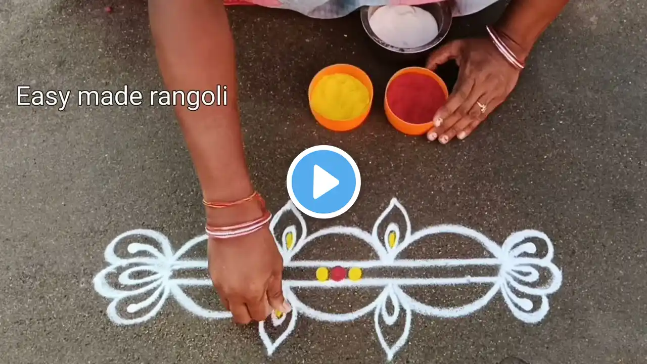 5 easy & simple border rangoli designs #beautiful #trending #sideborders @easymaderangolicreations