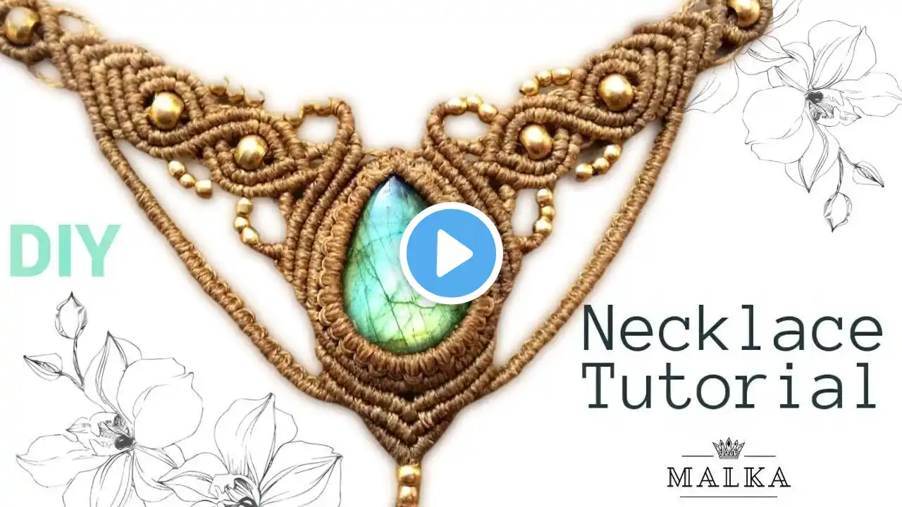 Micro Macrame Necklace Tutorial | DIY Necklace with stone