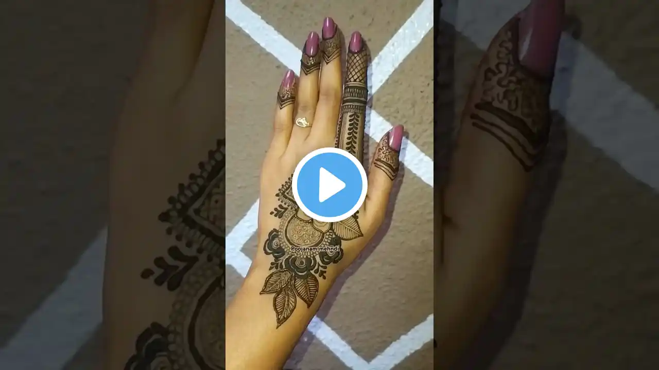 Beautiful mehndi design 🌿 for back hand ❤️ #shorts #henna #mehndi #arabic #beautiful #simple #art