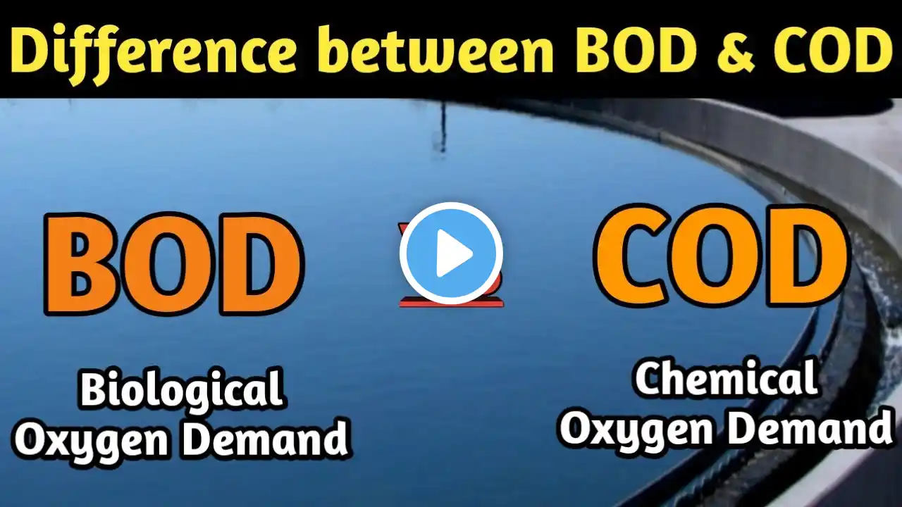 Difference between BOD and COD | BOD Vs COD | permissible limit of BOD and COD | water treatment |