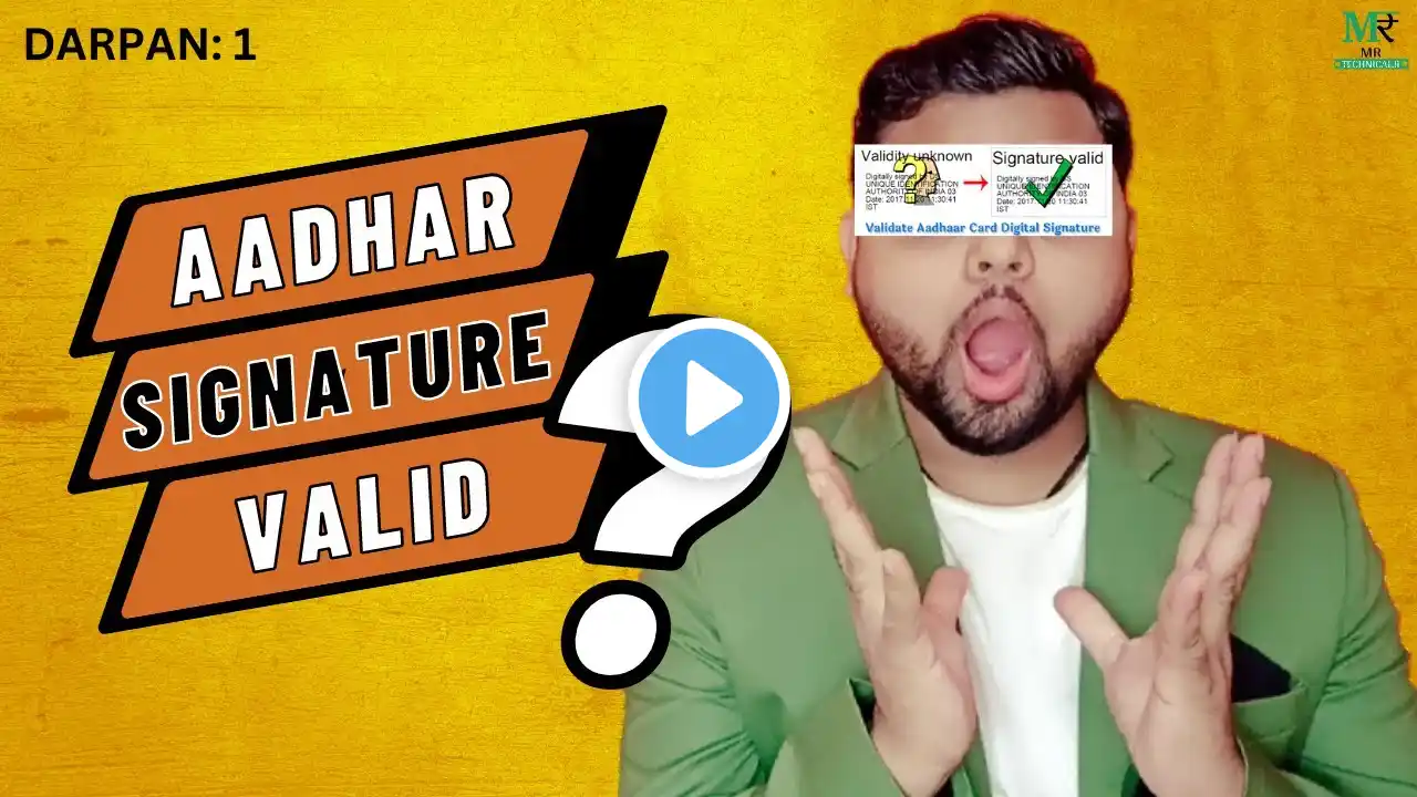 How to work aadhar signature valid | Aadhar card Signature verify