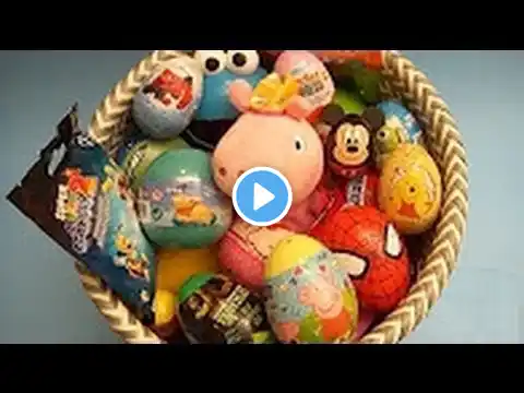 NEW Huge 50 Surprise Eggs Opening Kinder Surprise Peppa Pig Disney Cars Princess Spider Man