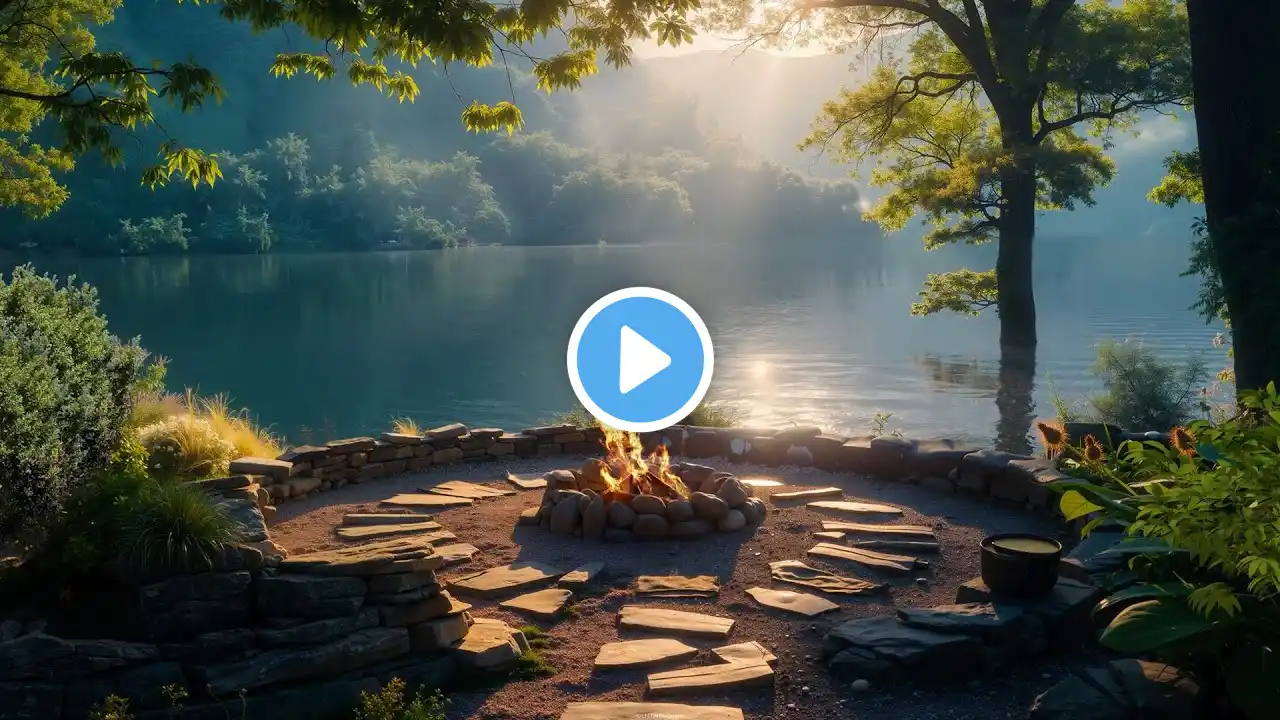 Peaceful Ambience by the Fire on Lakeside & Nature Sounds for Relaxing