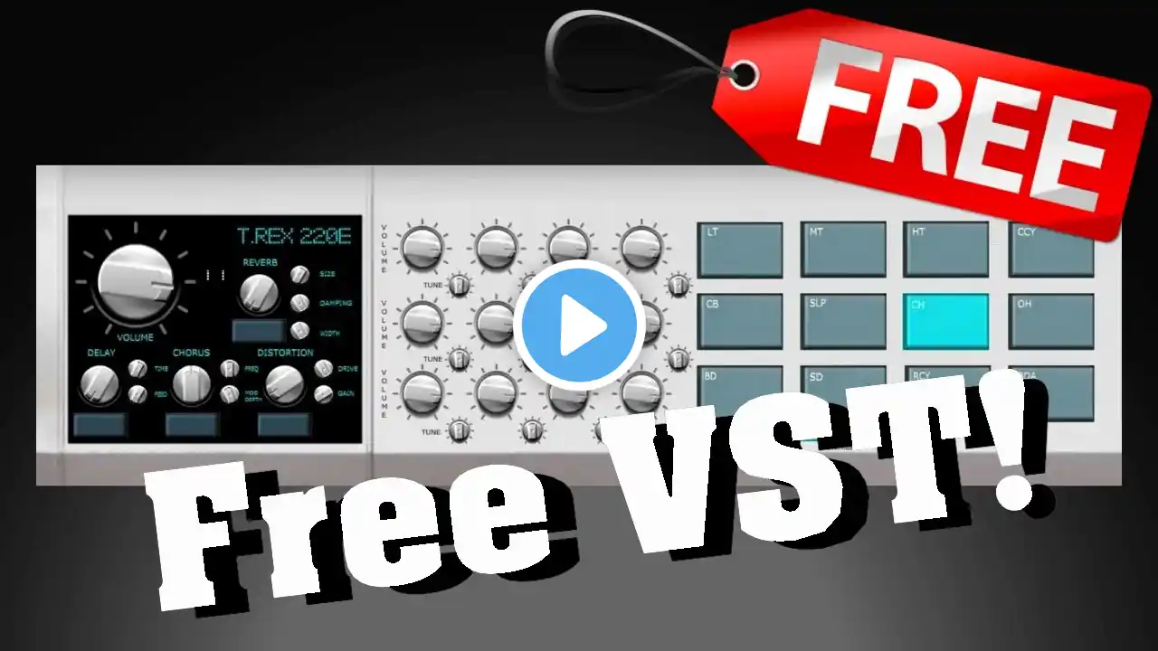 【New Free VST!】Best Free Drum Machine VST Plugin? T.Rex 220E by  Max Project