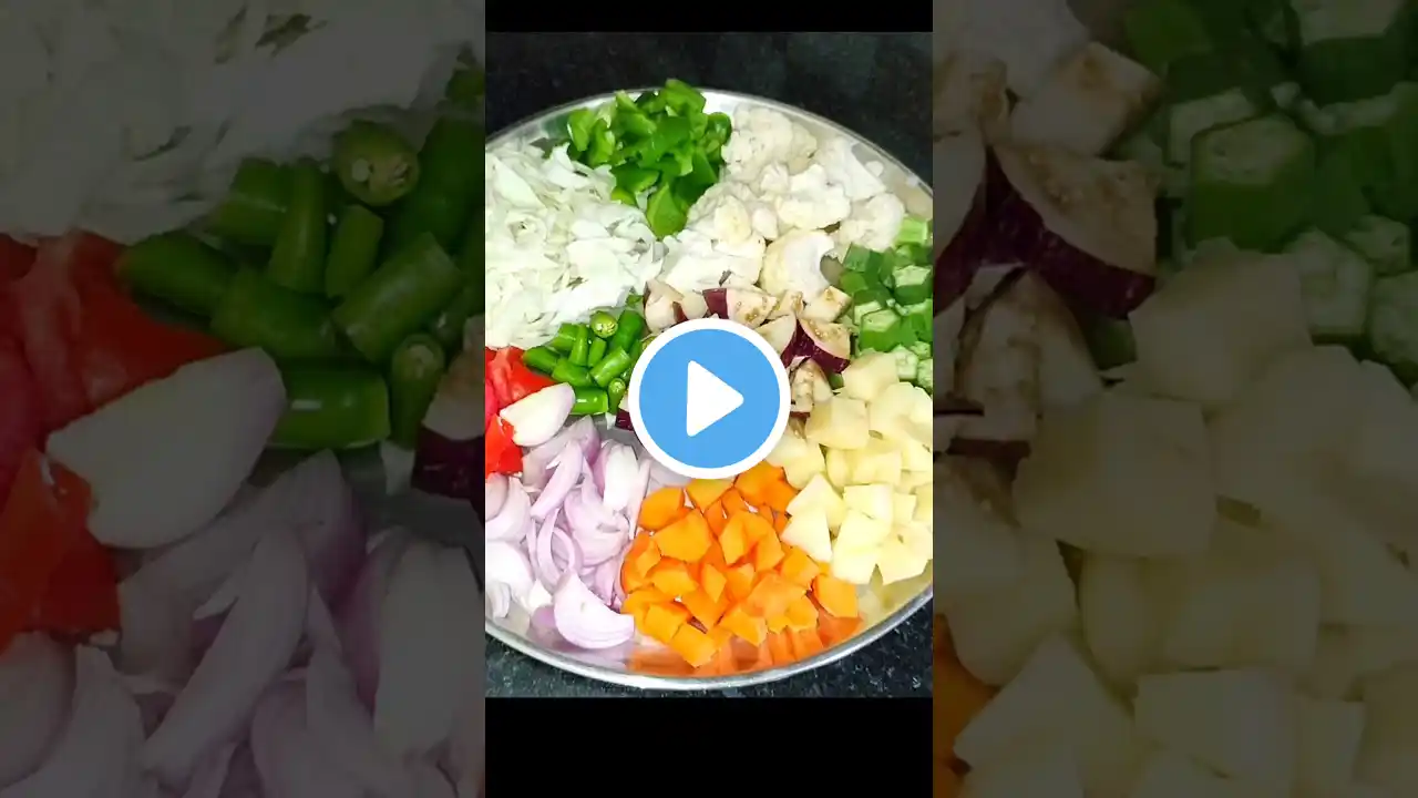 Mix Veg Recipe #shorts #YTshorts # Restaurant Style mix veg sabji #krishnakirasoi