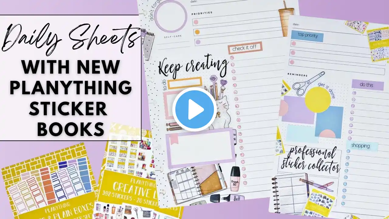 PLAN WITH ME | DAILY SHEETS WITH NEW PLANYTHING STICKER BOOKS | PLANYTHING & HAPPY PLANNER