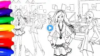 Coloring Pages BARBIE and Chelsea Coloring Book Videos for children Learning Colors