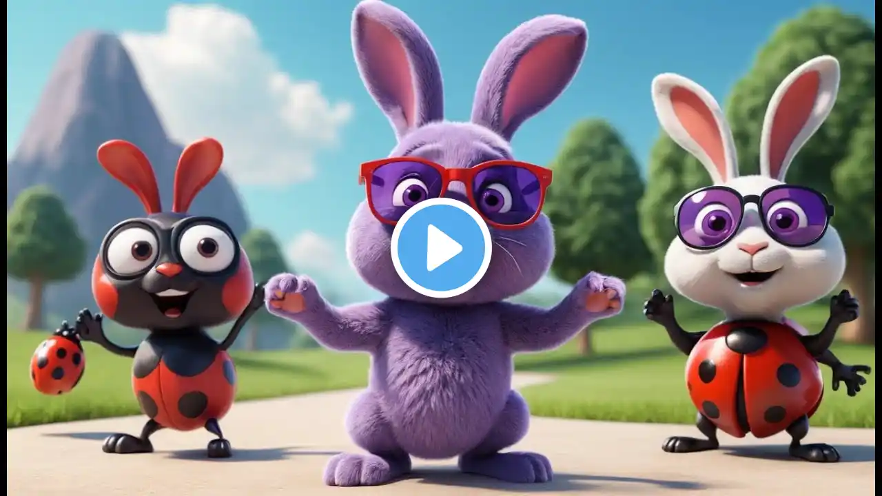 Five Little Bunnies Jumping on the Ground | Fun Kids Song | Popular Nursery Rhyme