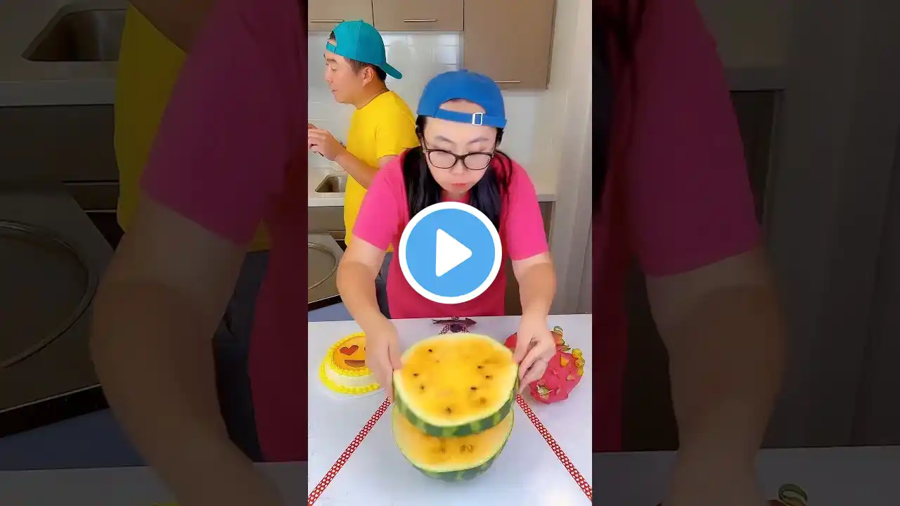 Emoji cake vs fruits ice cream challenge! 🍨 #funny #shorts #emojichallenge by Ethan Funny Family