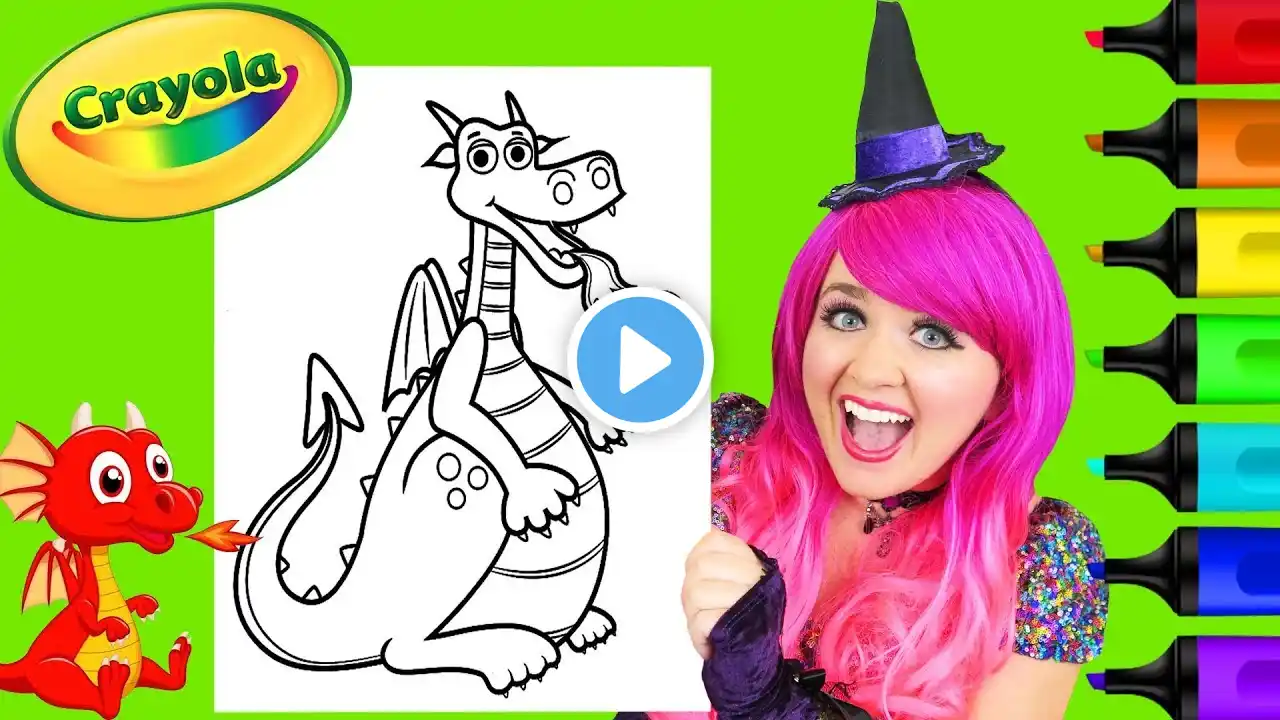 Coloring A Dragon Crayola Coloring Page Prismacolor Paint Markers | KiMMi THE CLOWN