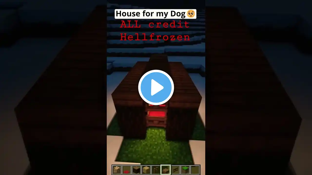 House for my Dog Minecraft build Hacks #shorts #youtubeshorts