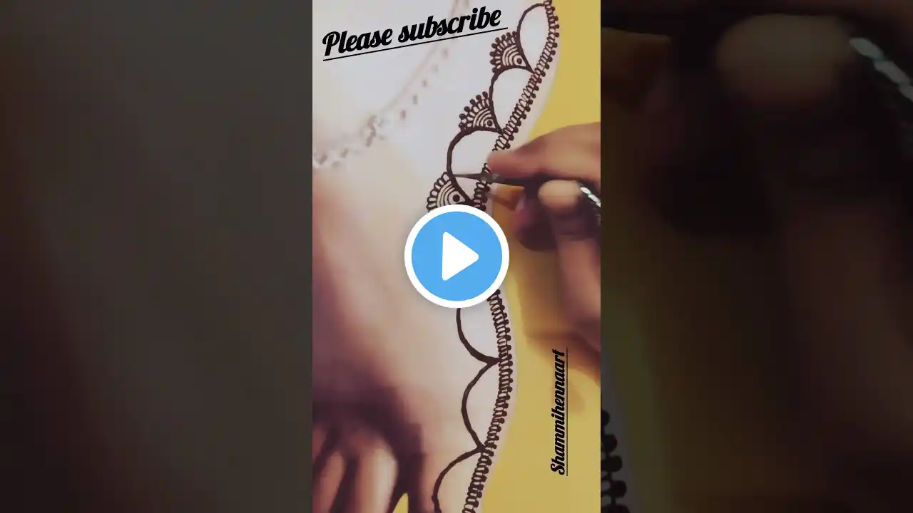 Easy leg mehndi design / side foot easy mehndi designs / trendings  / #shorts ‪@shammihennaart6843‬