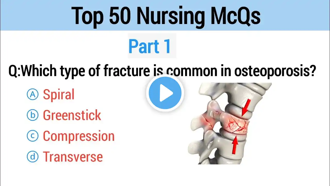 Top 50 nursing mcq | nursing exam mcq | nursing question answer | Staff nurse officer mcq