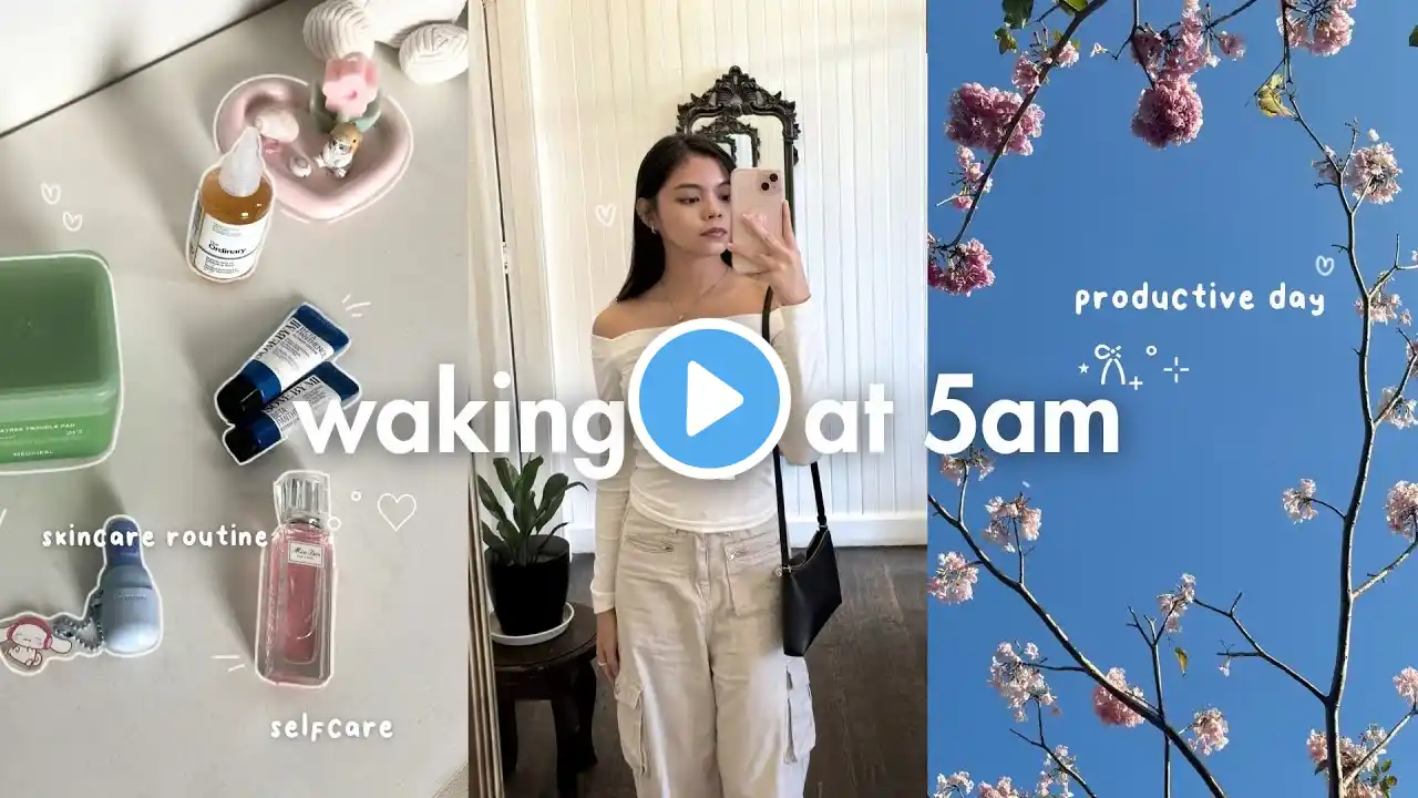 productive week in my life☁️: Waking up at 5AM, self-care, skincare routine, photoshoot | vlogmas