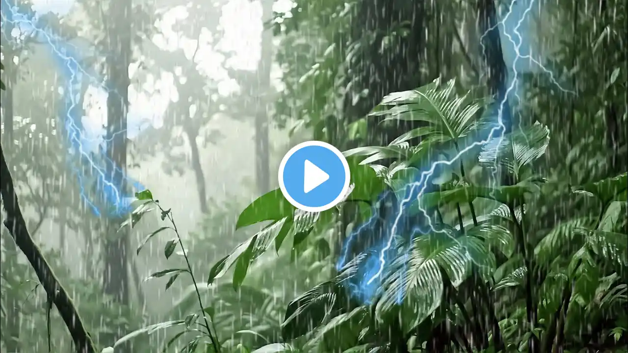 Midnight Thunderstorm for Sleeping | Rain Sounds to Sleep Instantly 🌙💤