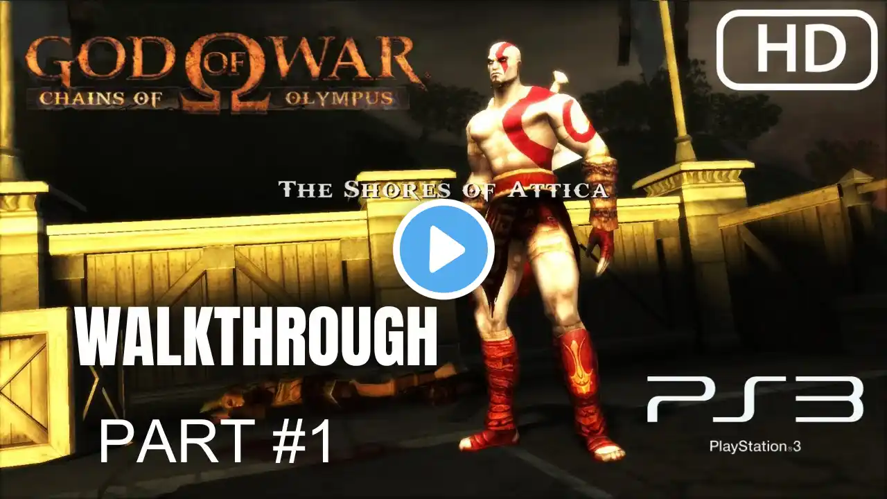 God of War Chains of Olympus - Gameplay Walkthrough Part 1 (The Shores of Attica) - 2K 60fps