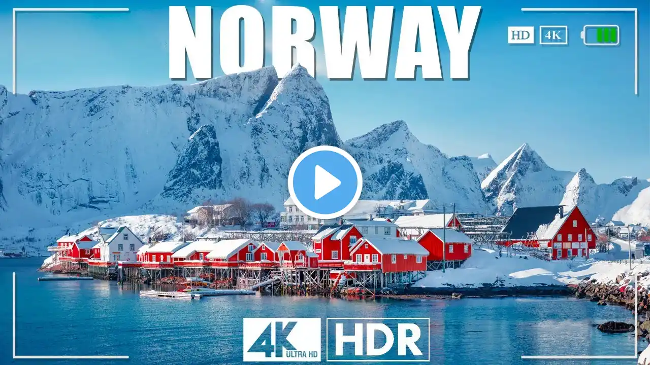 Norway Winter 4K - Scenic Relaxation Film With Calming Music - Video UltraHD