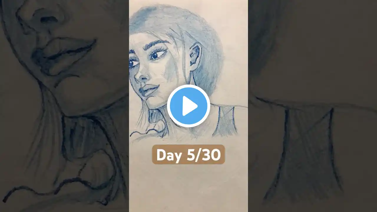 Asmr Day5/30 beautiful girl drawing with pencil colors #subscribe #shorts