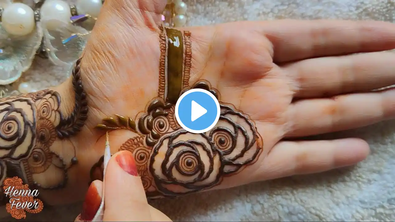 Trending Beautiful Bold Rose Aesthetic Mehndi Design 2024 | Step by Step Tutorial | Henna Fever