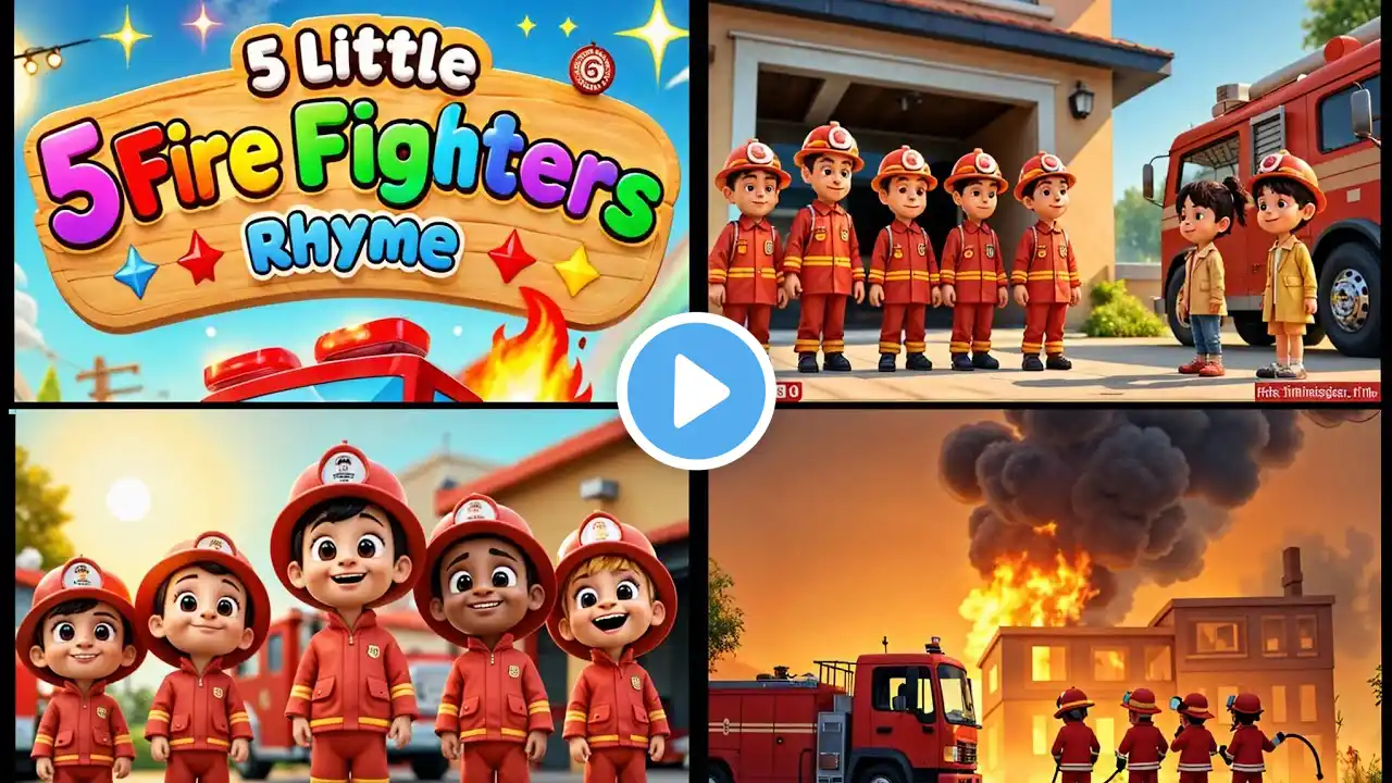 Five Little Firefighters Nursery Rhyme | Nursery Rhyme for Toddlers