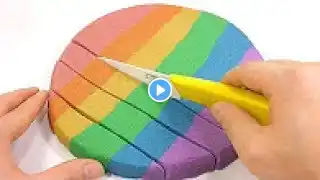 DIY How To Make Pizza Rainbow Colors Kinetic Sand Learn Colors Slime Glitter Toys