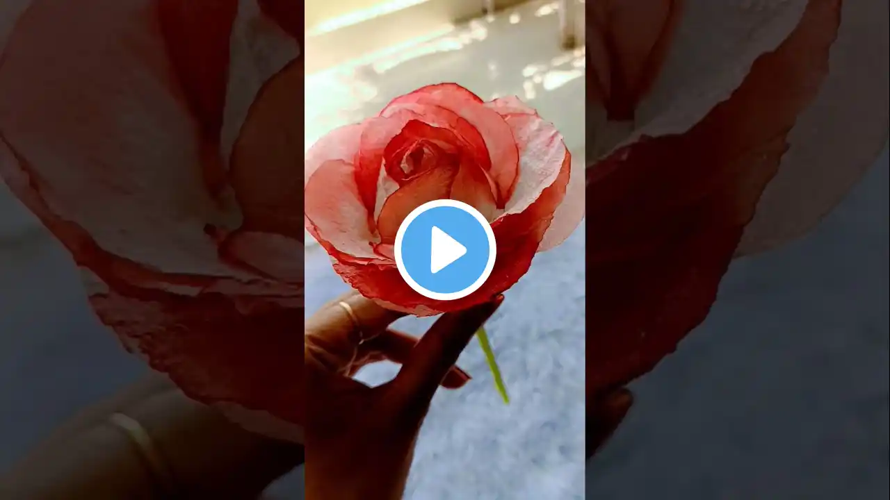 Easy Tissue paper rose🌹#diy#papercraft#shorts#shortsfeed #ytshorts#trending#youtube#viralshort#art