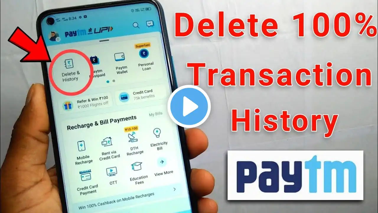 Paytm Transaction History Delete Kaise Karen | how to delete Paytm transaction history