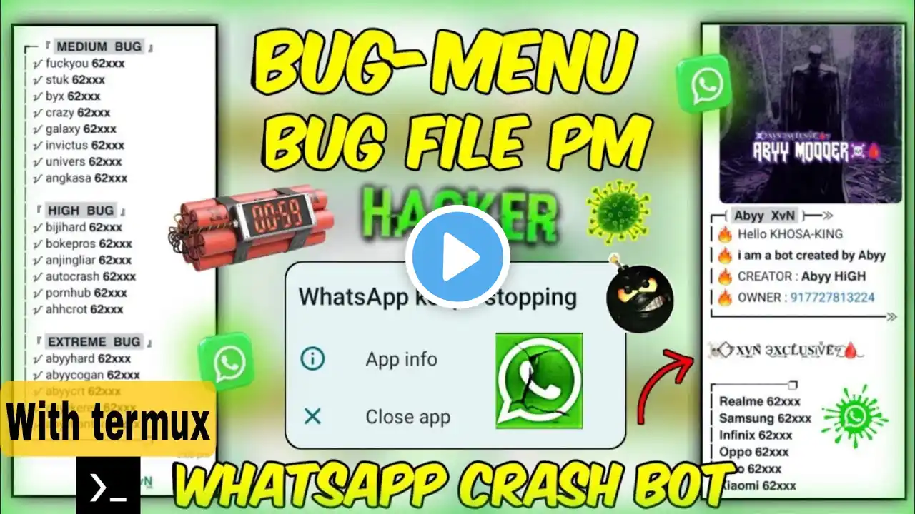 Make this very powerful whatsapp bug bot with termux || how to make whatsapp bug bot termux