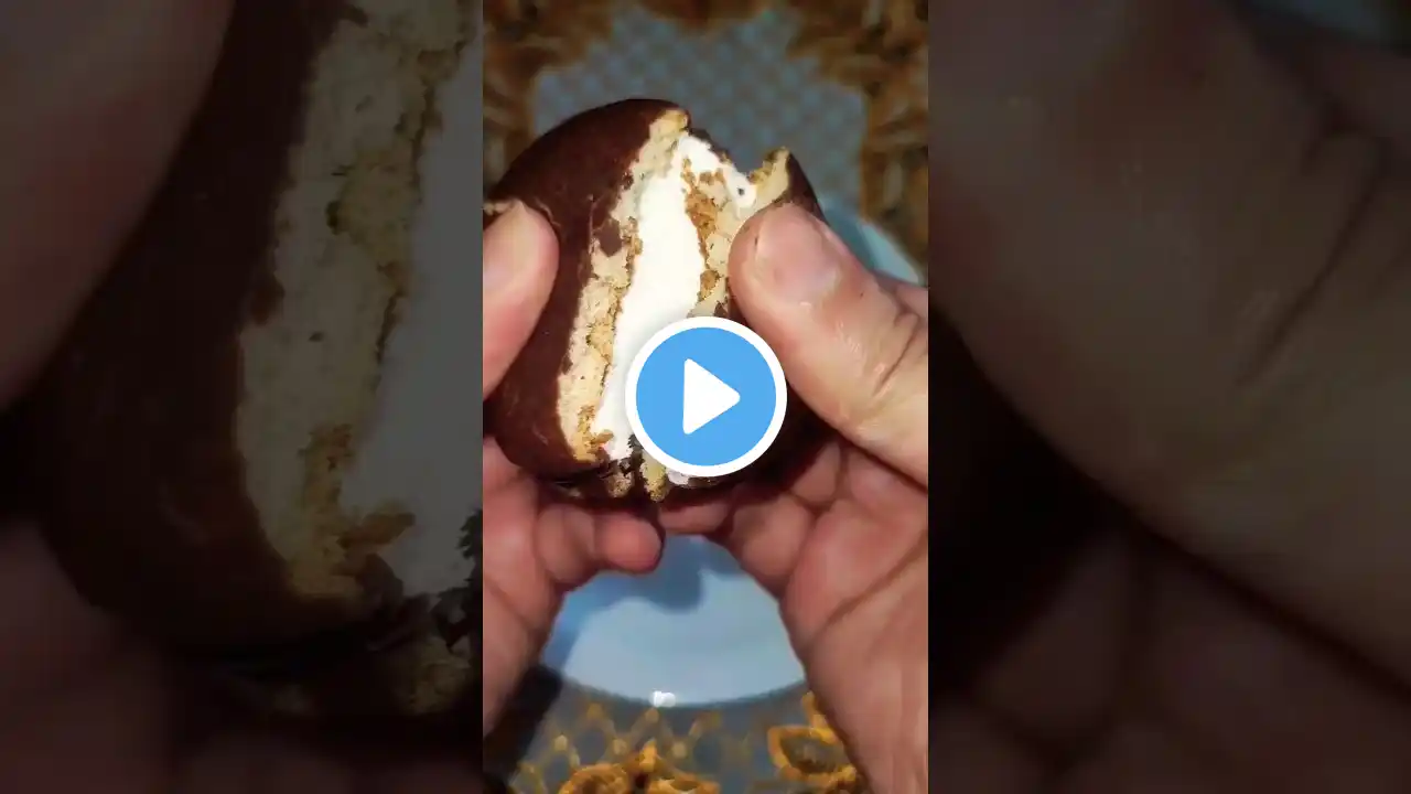 Lotte Choco Pie with rich marshmallow 🍫 satisfying ASMR #asmr #chocolate #shorts #trending #viral